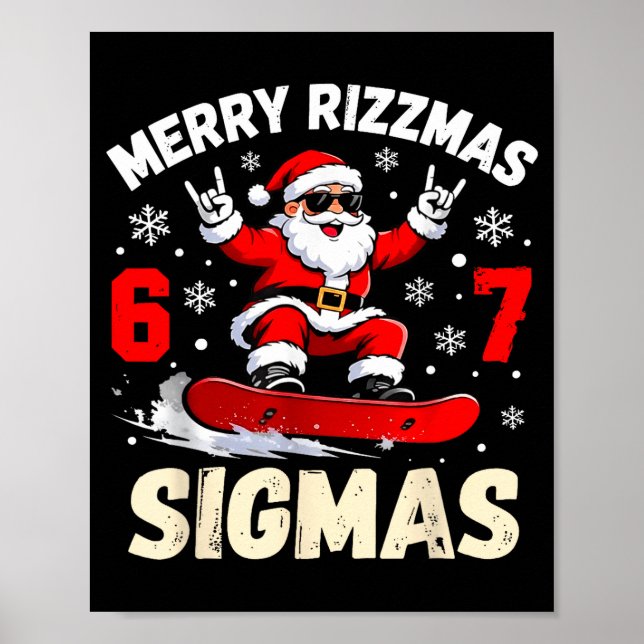 Merry Rizzmas Sigmas Santa 67 Six Seven  Poster (Framsidan)