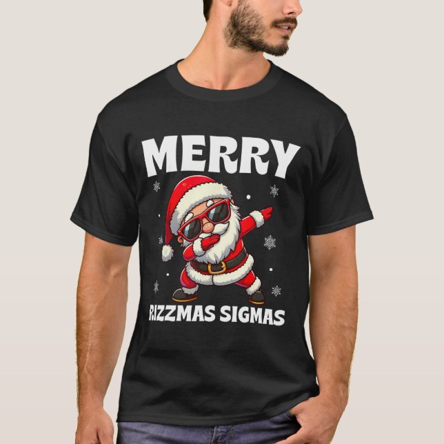 Merry Rizzmas Sigmas Skibidi Rizzmas jul Riz T Shirt (Framsida)