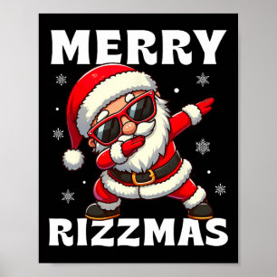 Merry Rizzmas Skibidi Rizzmas Funny jul Rizz Poster
