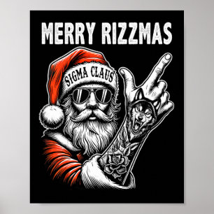 Merry Rizzmas Vibes Endast julfuny Santa Cla Poster