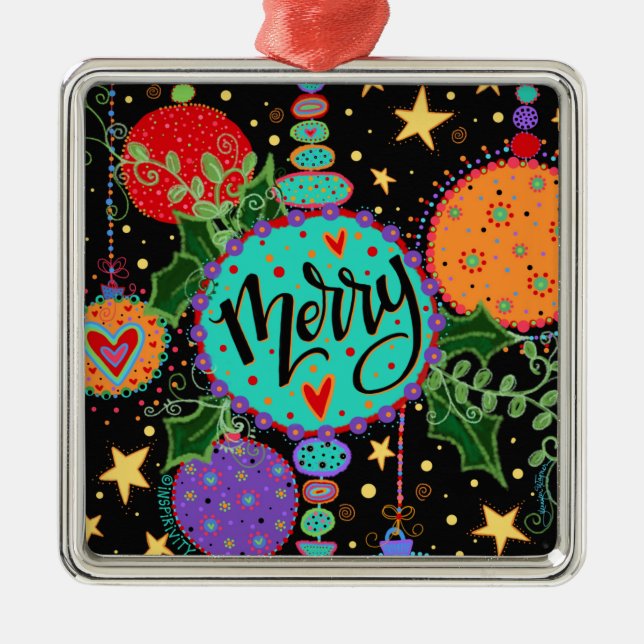 Merry Roligt Whimsical Ornament jul (Framsidan)