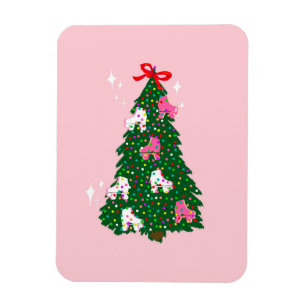 Merry Roller Skates Ornaments Julgran Rosa Magnet