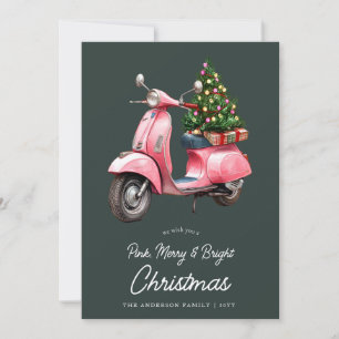 Merry Rosa jul italian vespa vintage Julkort
