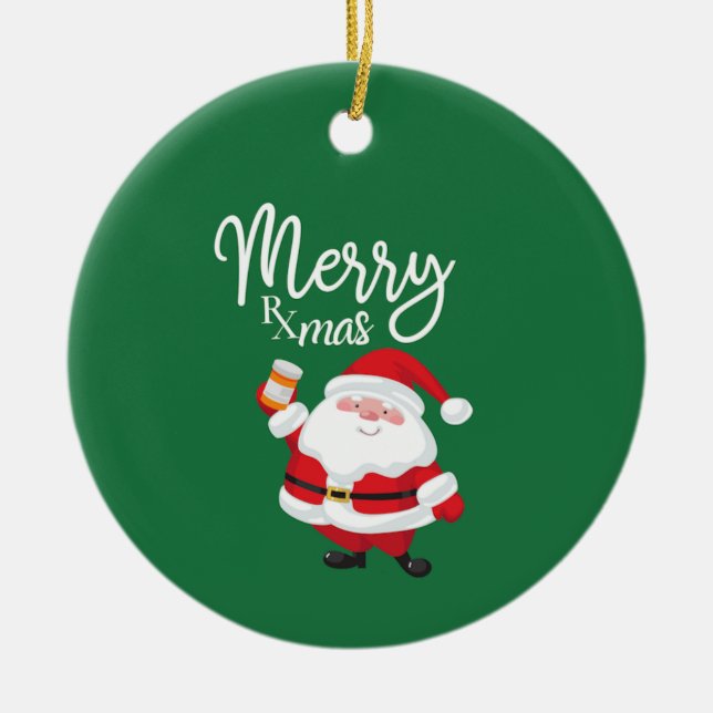Merry Rx-mas Julgransprydnad Keramik (Framsidan)