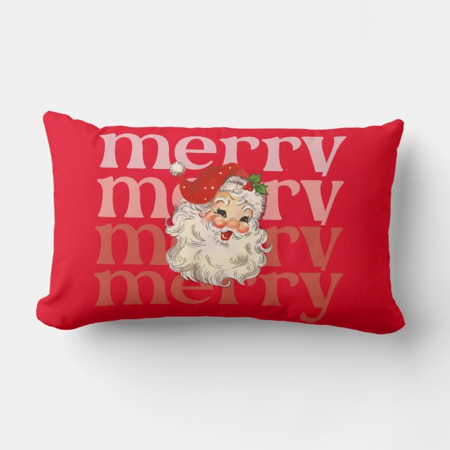 Merry Santa christmas Lumbarkudde (Framsida)
