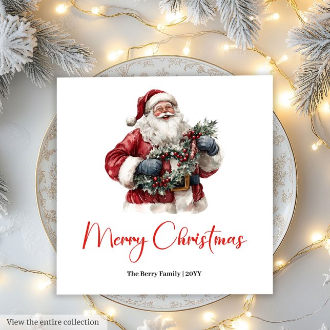 Merry Santa Claus Custom Editable Christmas Napkin Pappersservett (Merry Santa Claus Custom Editable Christmas Napkin)