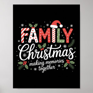 Merry Santa Hat-familjens julmatchning Julafton ut Poster