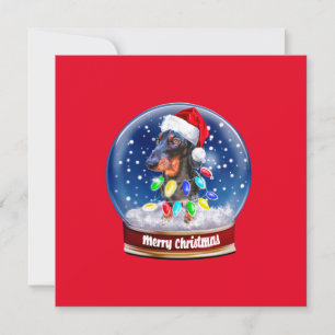 Merry Sause jul Hund Snö Globe Julkort