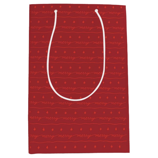 Merry Script Red Gift Bag for the Holidays (Framsidan)