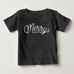 Merry Script Typography Minimalist jul T Shirt