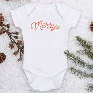 Merry Script Typography Minimalist jul T Shirt
