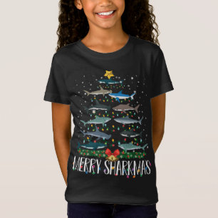 Merry Sharkmas Funny Shark Julgran Ljus P T Shirt