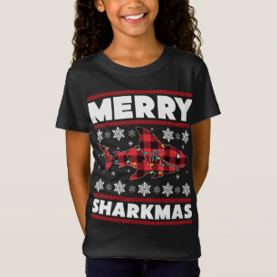 Merry Sharkmas jul Shark Älskare Funny Julafton Ho T Shirt