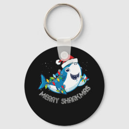 Merry Sharkmas Santa Sharks Älskare Gift Nyckelring
