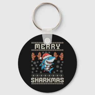 Merry Sharkmas Shark jul Ugly Julafton Kids Shar Nyckelring