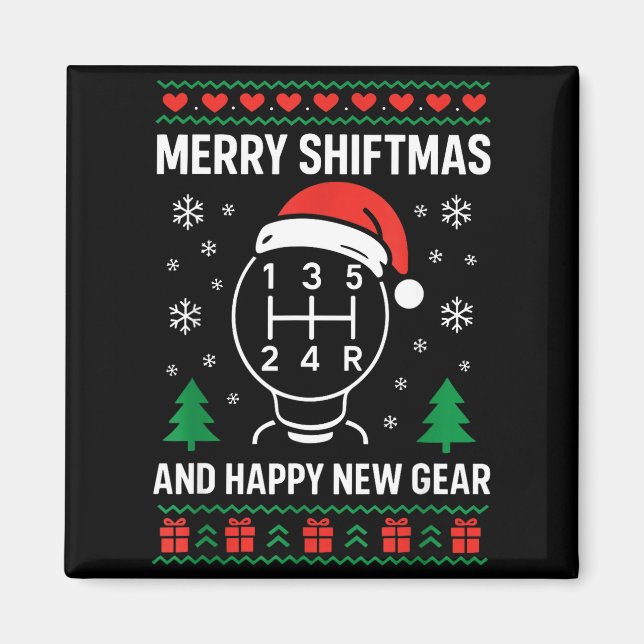 Merry Shiftmas And Happy New Manual Driver Christm Magnet (Framsidan)