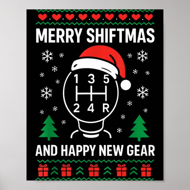 Merry Shiftmas And Happy New Manual Driver Christm Poster (Framsidan)