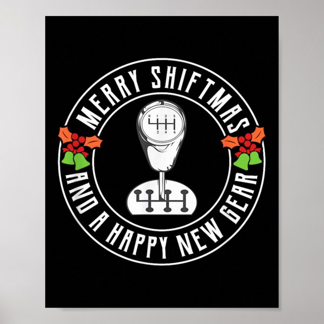 Merry Shiftmas Manual Transmission Christmas Theme Poster (Framsidan)