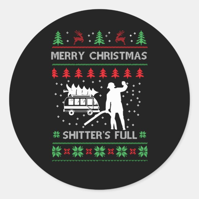 Merry Shitters Fullt Ugly Runt Klistermärke (Framsida)