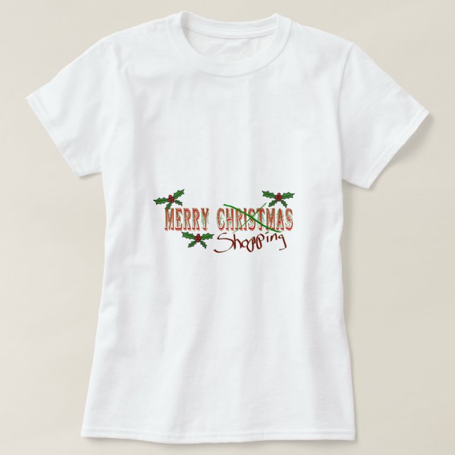 Merry SHopping T Shirt (Design framsida)