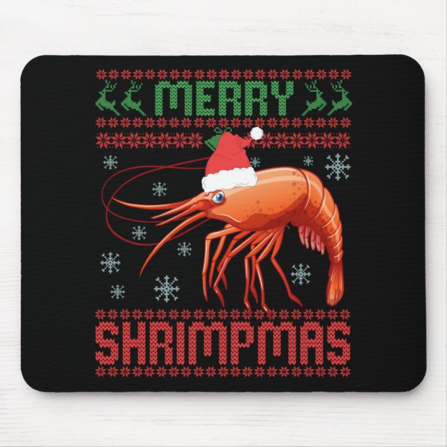 Merry Shrimpmas Funny Shrimp Ugly Christmas Sweate Musmatta (Framsidan)