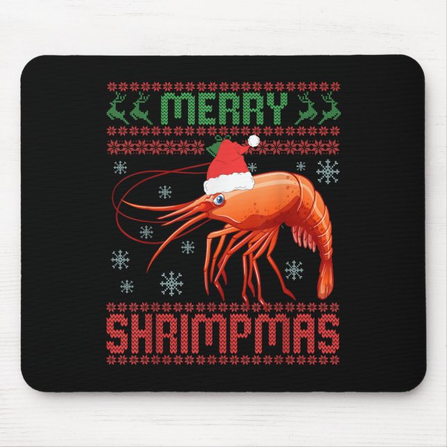 Merry Shrimpmas Funny Shrimp Ugly Christmas Sweate Musmatta (Framsidan)