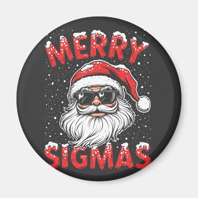 Merry Sigmas Funny Gen Alpha Mitten School Christm Magnet (Framsidan)