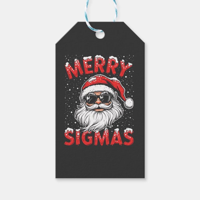 Merry Sigmas Funny Gen Alpha Mitten School Christm Presentetikett (Framsidan)