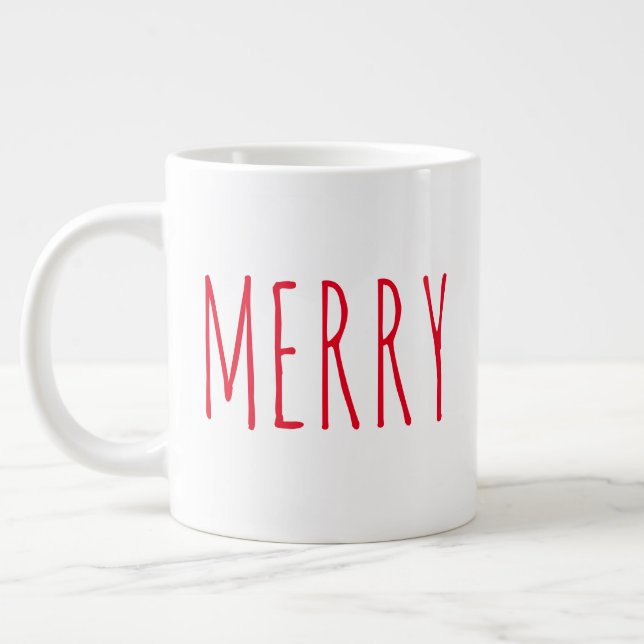 "Merry" Simple Modern Farmhouse Jumbo Mugg (Vänster)