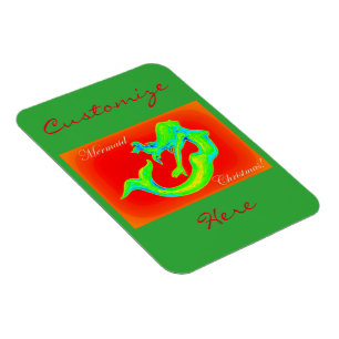 merry sjöjungfru christmas magnet