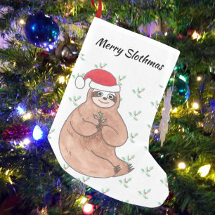 Merry Slothmas Cute jul Liten Julstrumpa
