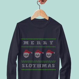 Merry Slothmas Cute Santa Sloth jul Helgdag Tröja