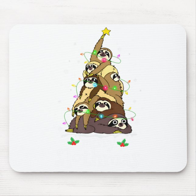 Merry Slothmas Cute Xmas Sloth Santa Hat Christmas Musmatta (Framsidan)