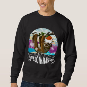 Merry Slothmas Funny jul Pajama for Sloth Lång Ärmad Tröja