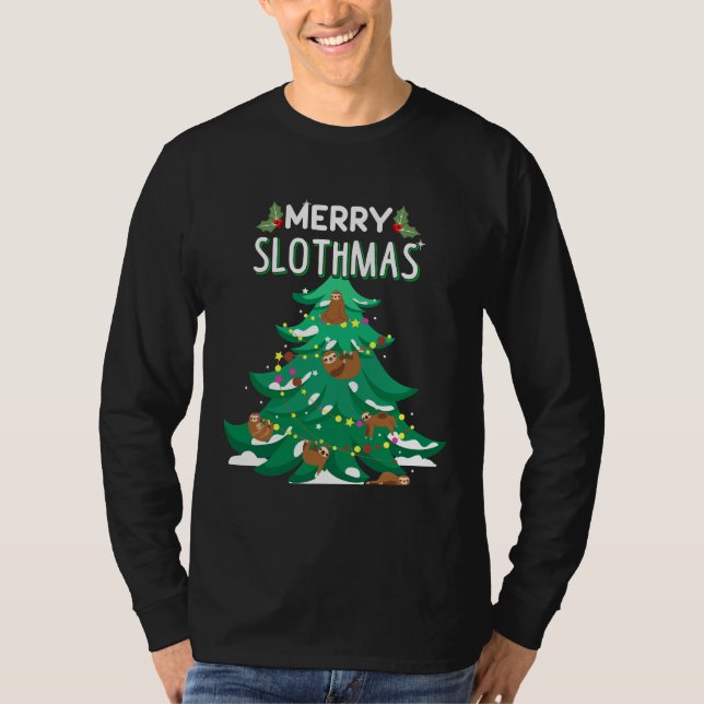 Merry Slothmas Funny jul Swea T Shirt (Framsida)