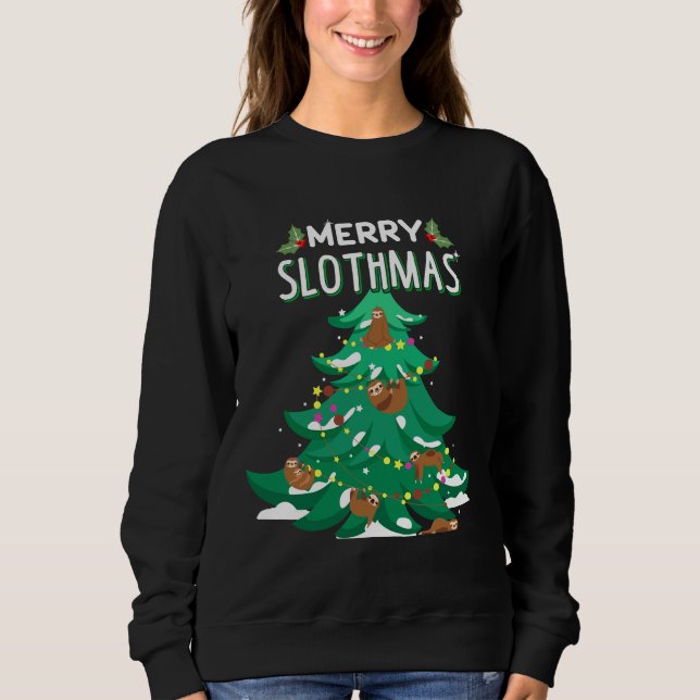Merry Slothmas Funny jul Swea T Shirt (Framsida)