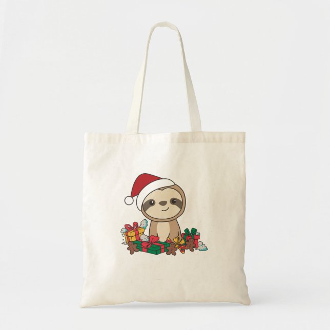 Merry Slothmas Funny Sloth for God Vuxen Clo Tygkasse (Framsidan)