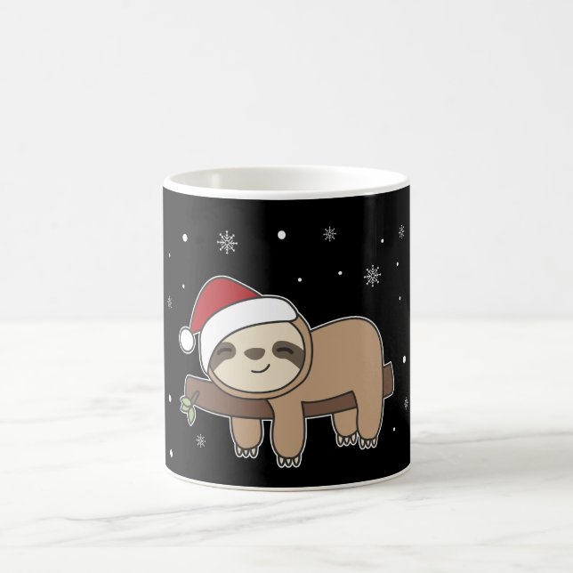 Merry Slothmas Funny Sloth for jul Coffee Mu Kaffemugg (Center)