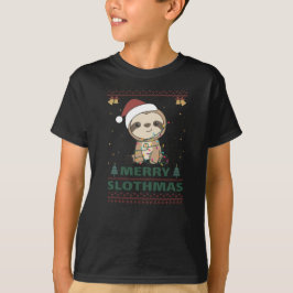 Merry Slothmas Funny Sloth jul Pun T Shirt