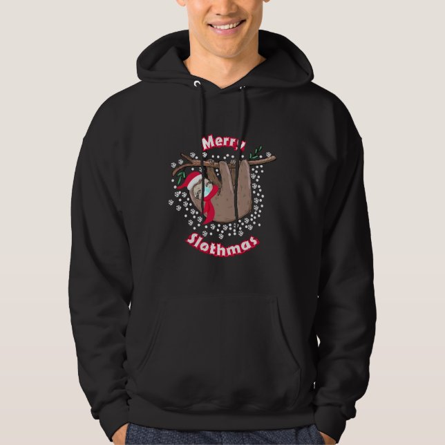 Merry Slothmas jul Hoodie (Framsida)