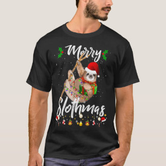 Merry Slothmas jul Pajama for Sloth Älskare T Shirt