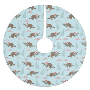 Merry Slothmas Julgransmatta Borstad Polyester