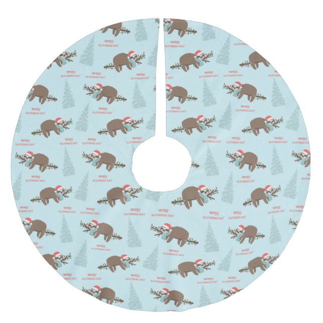 Merry Slothmas Julgransmatta Borstad Polyester (Framsidan)