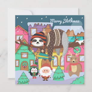 Merry Slothmas Julkort
