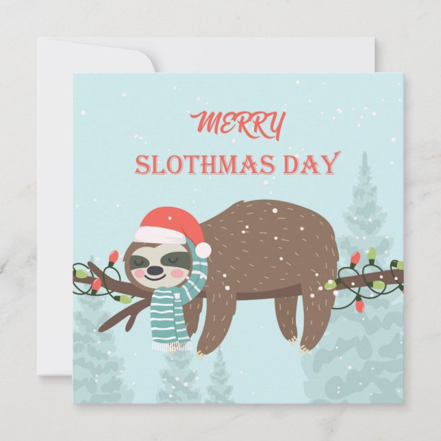 Merry Slothmas Julkort (Framsida)