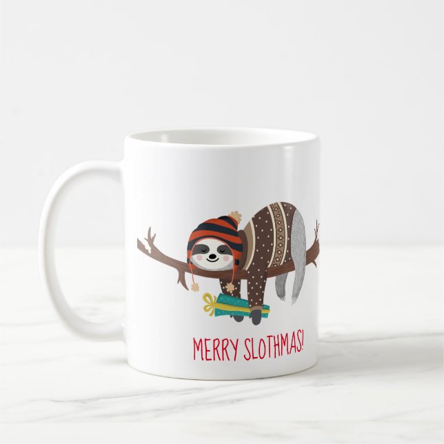 Merry Slothmas julslott Kaffemugg (Vänster)