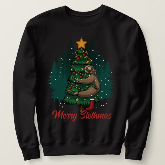Merry Slothmas - julslottskjortan Lång Ärmad Tröja (Design framsida)