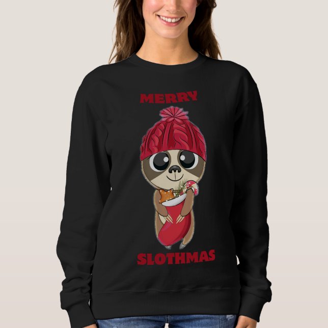 Merry Slothmas Long T Shirt (Framsida)