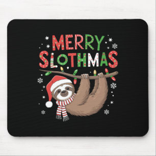 Merry Slothmas Santa Hat Pajamas Sloth Älskare Gir Musmatta