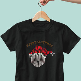 Merry Slothmas Santa Sloth Cute God Jul Helgdag Tee
